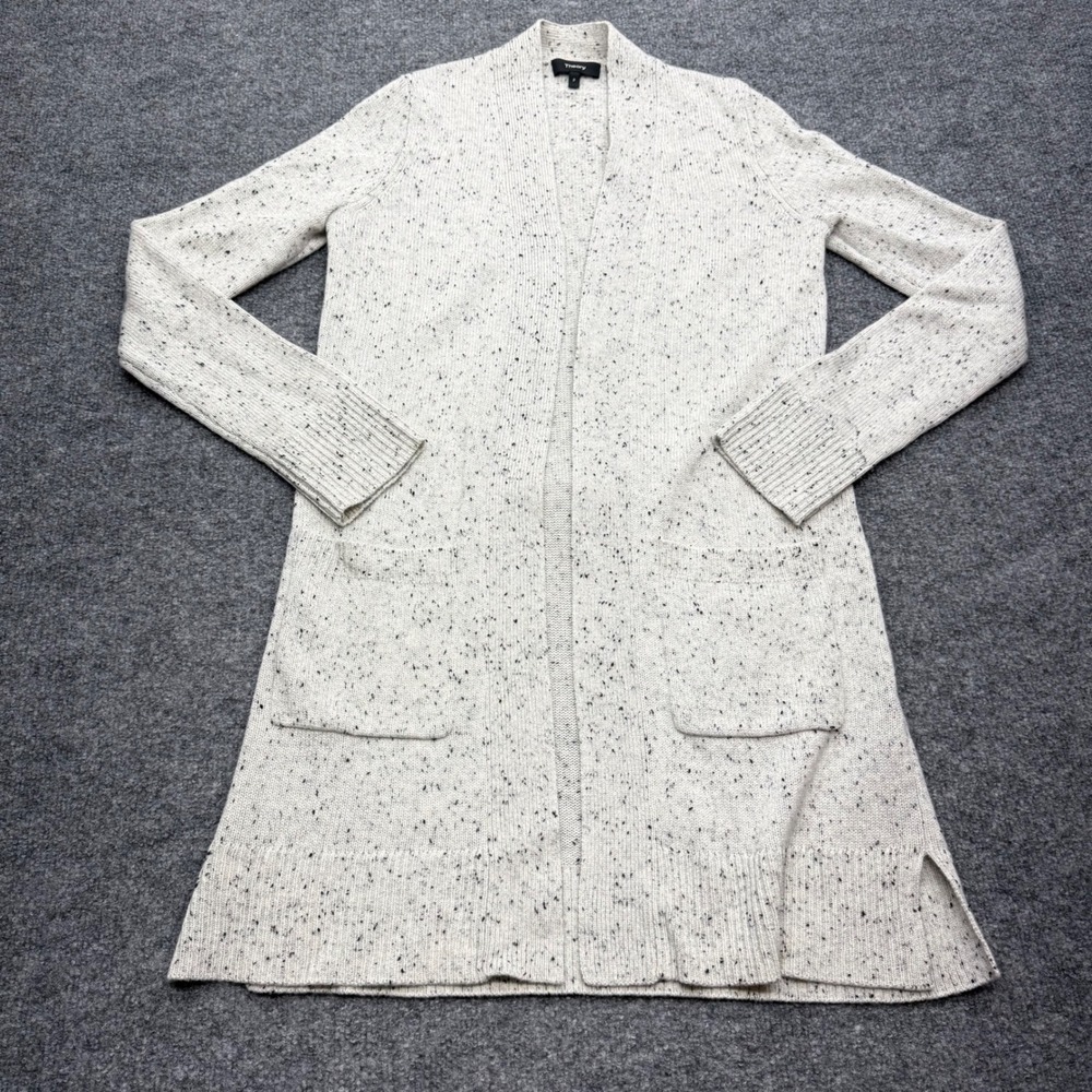 Theory Donegal Cashmere Open Front Cardigan Sweater Oatmeal Speckled P J0918732